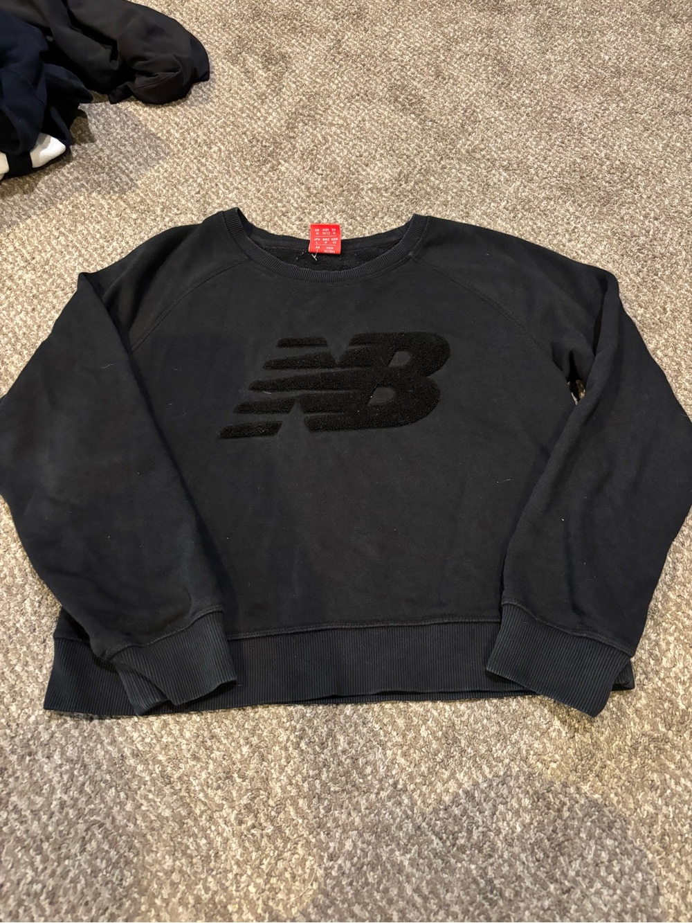 New Balance Black Crewneck Sweatshirt with Tonal Logo